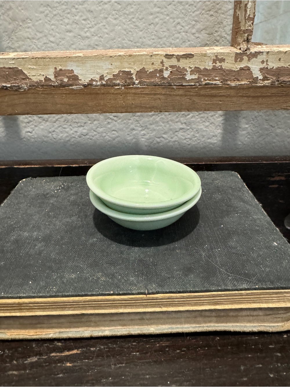 Vintage pair jadeite butter pats